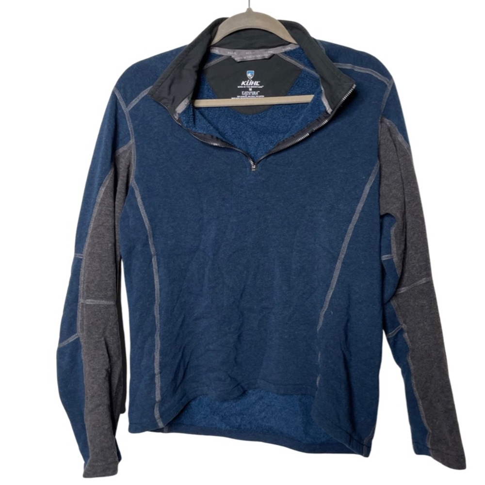 KUHL Kashmira 1/4 Zip Pullover Fleece Long Sleeve in blue women M Broken zipper